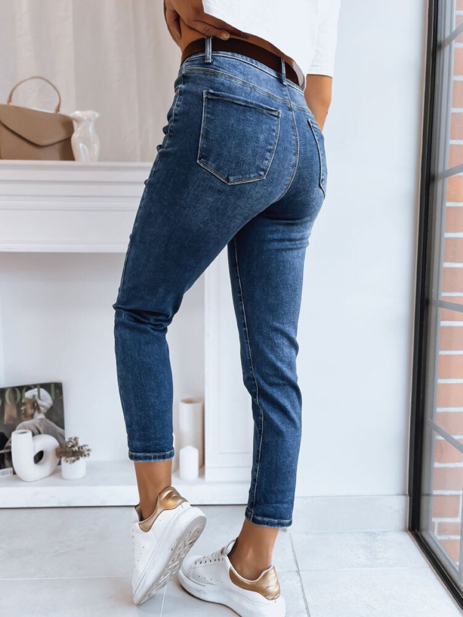 Odziez Damska Dstreet Jeansy Mom Fit | Spodnie Damskie Jeansowe Mom Fit Detroid Ciemnoniebieskie Dstreet