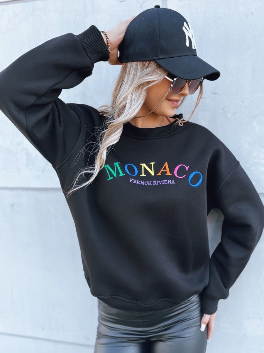 Odziez Damska Dstreet Bluzy Oversize | Bluza Damska Oversize Monaco Czarna Dstreet