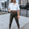 Odziez Damska Dstreet Legginsy | Spodnie Damskie Woskowane Valentis Zielone Dstreet