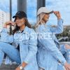 Odziez Damska Dstreet Kurtki Przejsciowe | Jeansowa Kurtka Damska Oversize Mary Ann Niebieska Dstreet