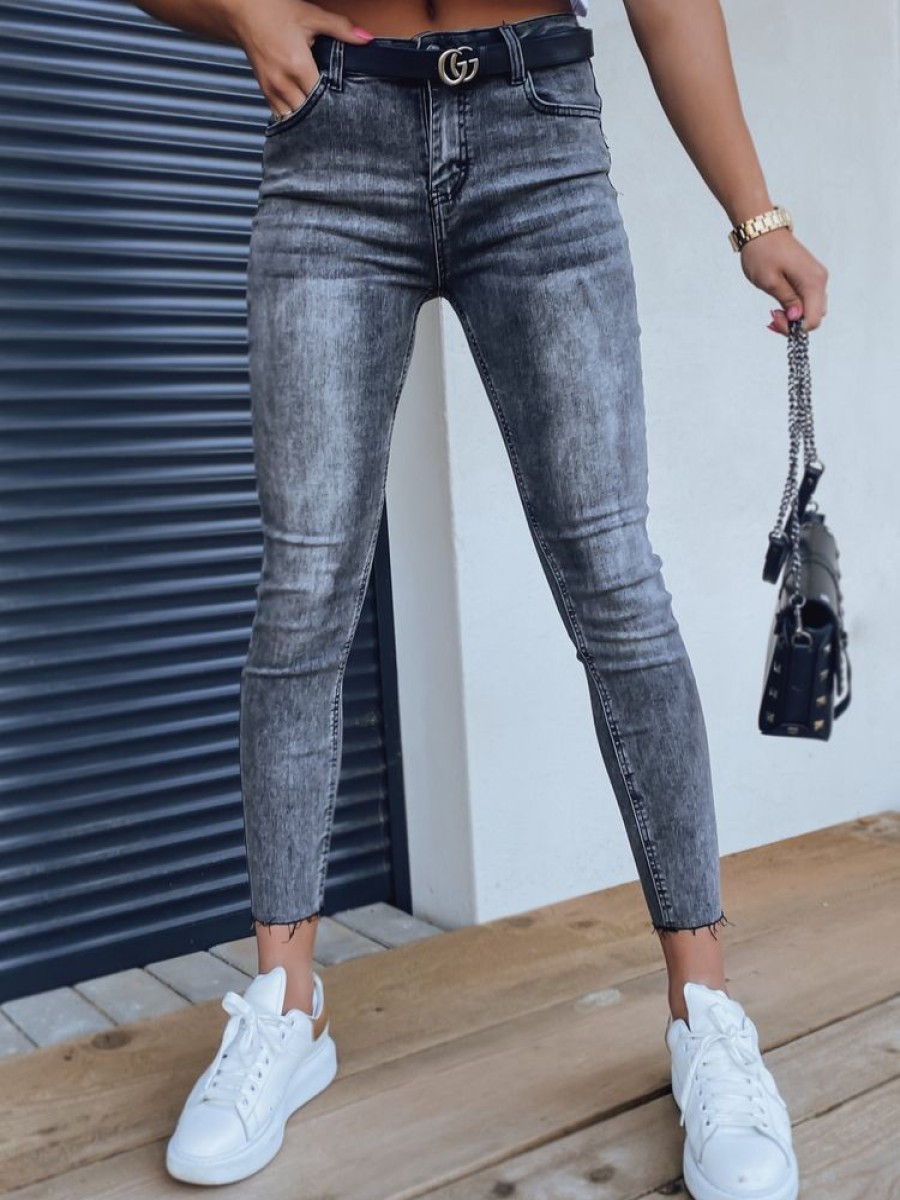 Odziez Damska Dstreet Jeansy Skinny | Jeansy Damskie Margo Szare Dstreet