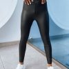 Odziez Damska Dstreet Legginsy | Woskowane Leginsy Damskie Flex Czarne Dstreet