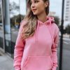 Odziez Damska Dstreet Bluzy Dresowe | Bluza Damska Basic Z Kapturem Rozowa