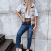 Odziez Damska Dstreet Mono Jeans | Spodnie Damskie Jeansowe Emily Rose Niebieskie Dstreet