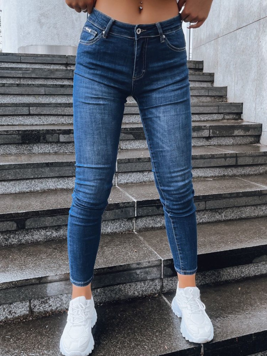 Odziez Damska Dstreet Mono Jeans | Spodnie Damskie Jeansowe Emily Rose Niebieskie Dstreet