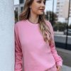 Odziez Damska Dstreet Bluzy Dresowe | Bluza Damska Fashion Ii Rozowa Dstreet