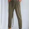 Odziez Damska Dstreet Spodnie Casual | Materialowe Spodnie Damskie Adelis Khaki Dstreet