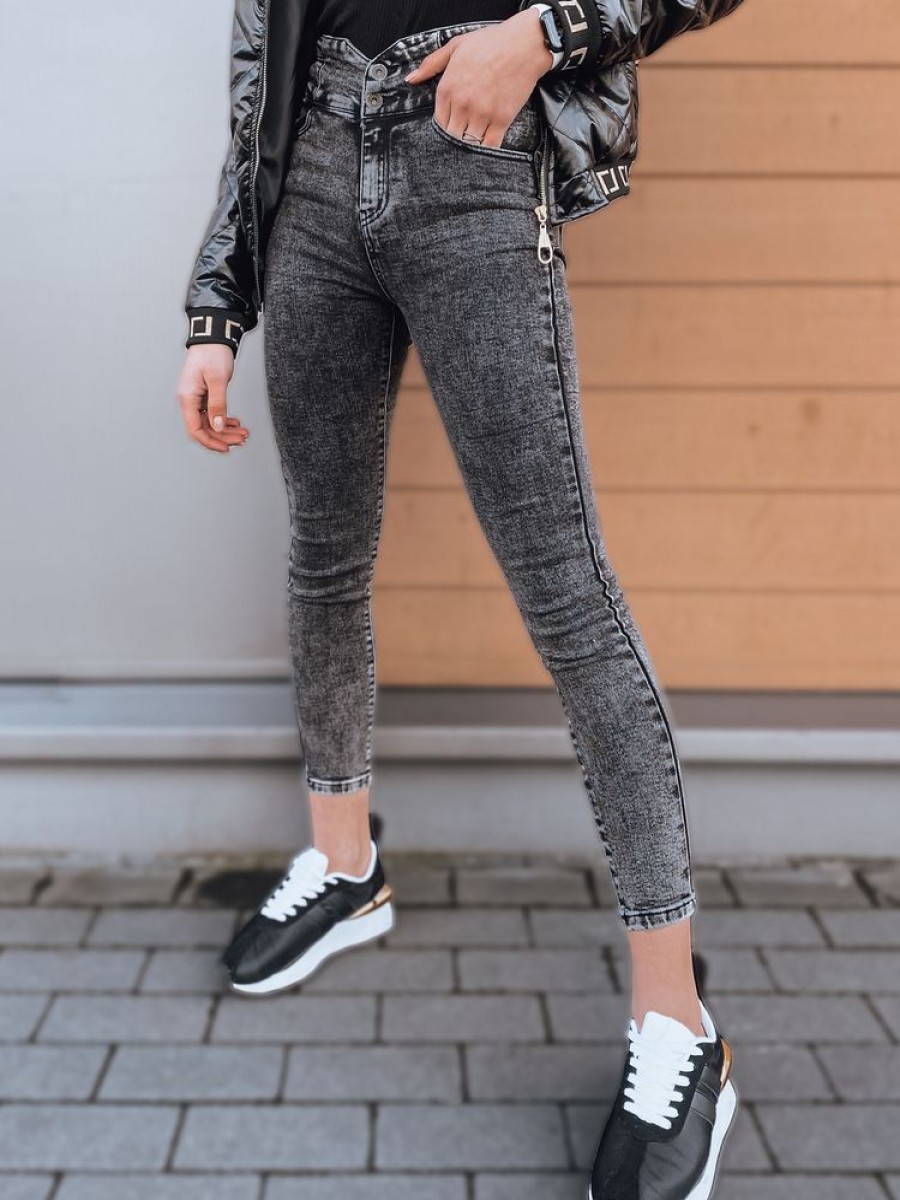 Odziez Damska Dstreet Spodnie Casual | Spodnie Damskie Elisa Szare Dstreet