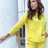 Odziez Damska Dstreet Bluzy Dresowe | Bluza Damska Basic Z Kapturem Zolta