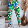 Odziez Damska Dstreet Spodnie Casual | Spodnie Damskie Flower Garden Zielone Dstreet