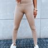 Odziez Damska Dstreet Legginsy | Legginsy Damskie Look Me Kamelowe Dstreet