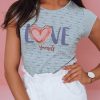 Odziez Damska Dstreet Bluzki Sportowe | T-Shirt Damski Love Yourself Mietowy Dstreet