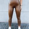 Odziez Damska Dstreet Legginsy | Legginsy Damskie Woskowane Jewels Kamelowe Dstreet