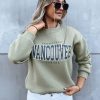 Odziez Damska Dstreet Bluzy Oversize | Bluza Damska Bez Kaptura Vancouver Ciemnozielony Dstreet