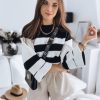 Odziez Damska Dstreet Swetry Dlugie | Sweter Damski Amelia Czarno-Bialy Dstreet