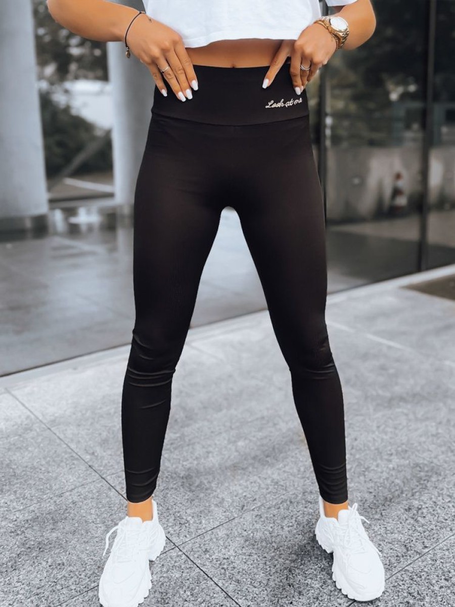 Odziez Damska Dstreet Legginsy | Prazkowane Legginsy Damskie Look At Me Czarne Dstreet