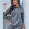 Odziez Damska Dstreet Bluzy Dresowe | Bluza Damska Basic Z Kapturem Antracytowa