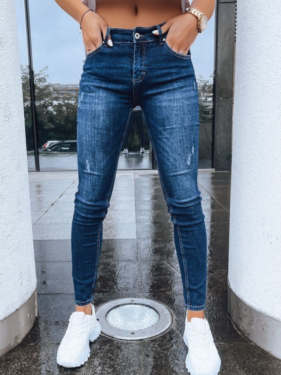 Odziez Damska Dstreet Jeansy Z Dziurami | Jeansy Damskie Elizabeth Niebieskie Dstreet