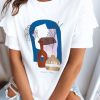 Odziez Damska Dstreet T-Shirty Z Nadrukiem | T-Shirt Damski Modenrn Mege Ecru Dstreet