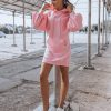 Odziez Damska Dstreet Bluzy Oversize | Sukienka Dresowa Eassy Rozowa Dstreet